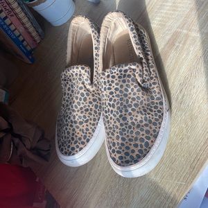 used cheetah slip on sneakers